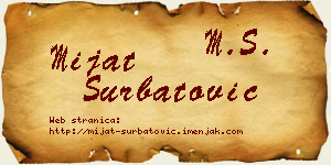 Mijat Šurbatović vizit kartica